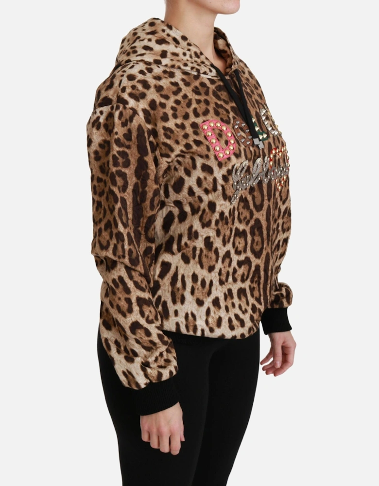 Leopard Print Hoodie TSH4420 Women - Brown Sweaters