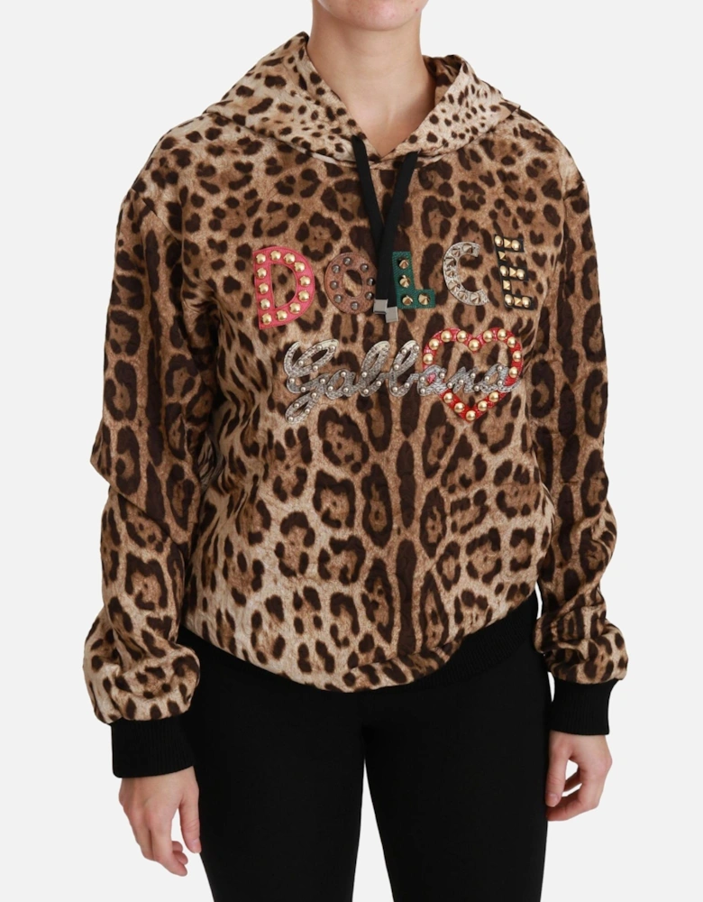 Leopard Print Hoodie TSH4420 Women - Brown Sweaters