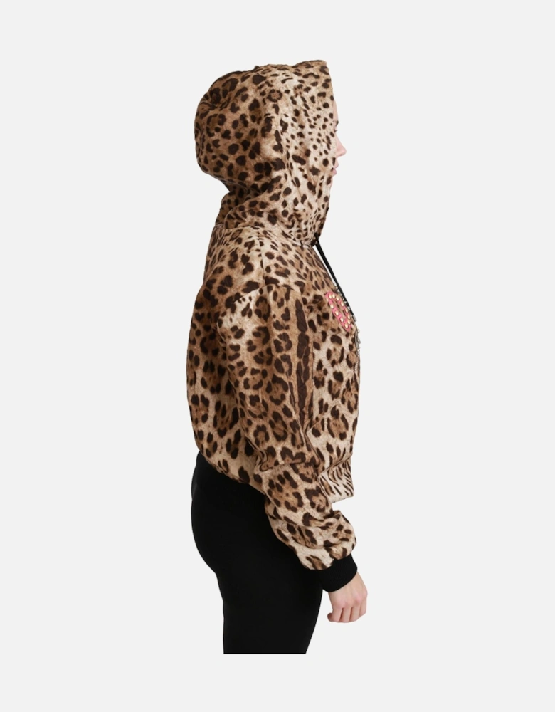 Leopard Print Hoodie TSH4420 Women - Brown Sweaters