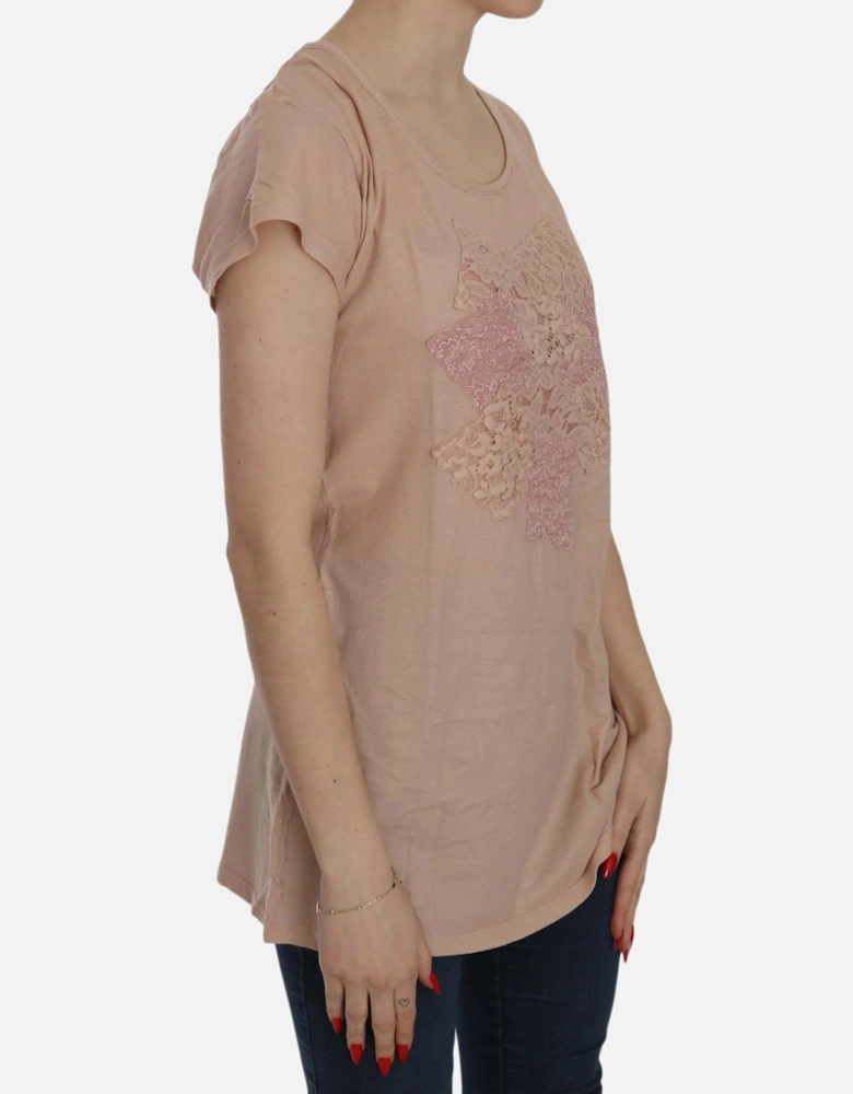 Lace Appliqu TShirt Women - Pink T-Shirts