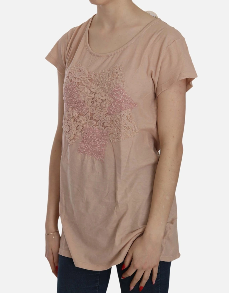 Lace Appliqu TShirt Women - Pink T-Shirts