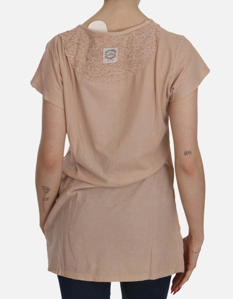 Lace Appliqu TShirt Women - Pink T-Shirts