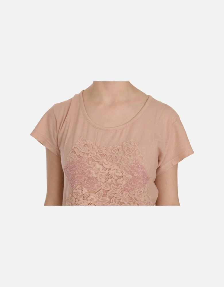Lace Appliqu TShirt Women - Pink T-Shirts