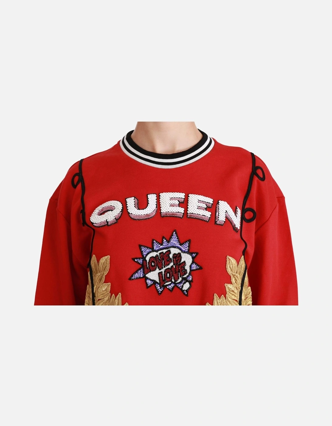 Queen Sweatshirt Red Embellished Women Sweaters
