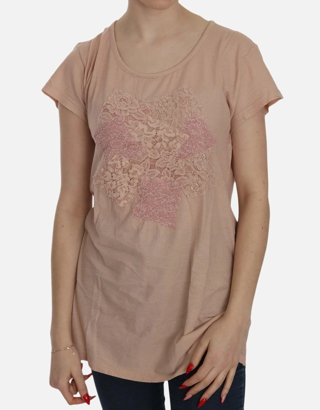 Lace Appliqu TShirt Women - Pink T-Shirts, 6 of 5