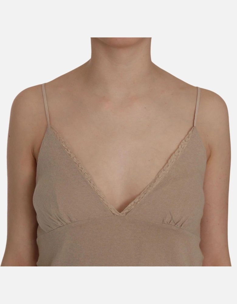 Spaghetti Strap Lace Mini Dress Women - Beige Dresses