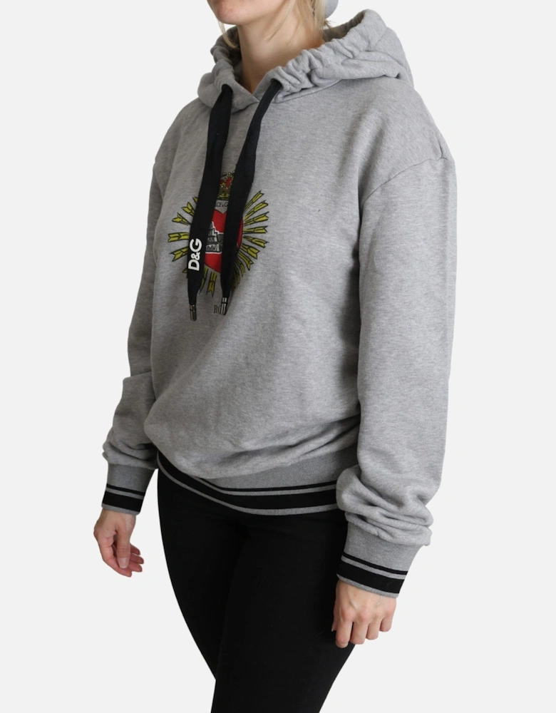 Hooded Sweatshirt Sacred Heart Model Women - Gray Sweaters