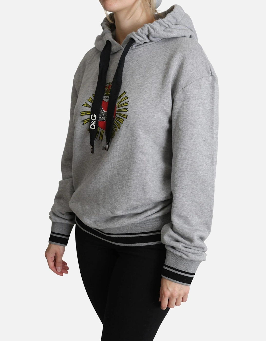 Hooded Sweatshirt Sacred Heart Model Women - Gray Sweaters