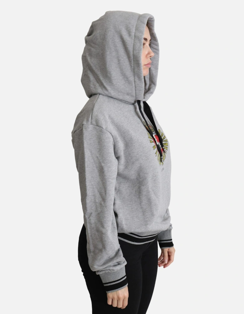 Hooded Sweatshirt Sacred Heart Model Women - Gray Sweaters