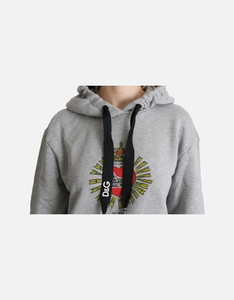 Hooded Sweatshirt Sacred Heart Model Women - Gray Sweaters
