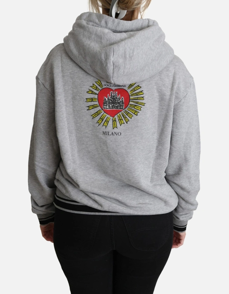 Hooded Sweatshirt Sacred Heart Model Women - Gray Sweaters