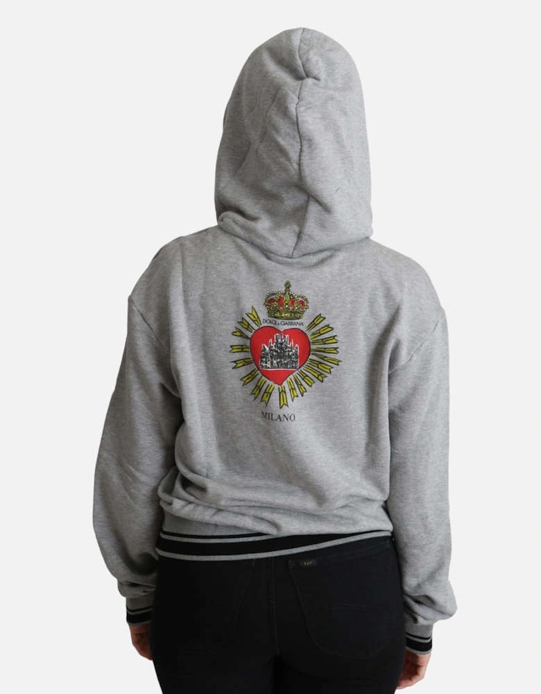 Hooded Sweatshirt Sacred Heart Model Women - Gray Sweaters