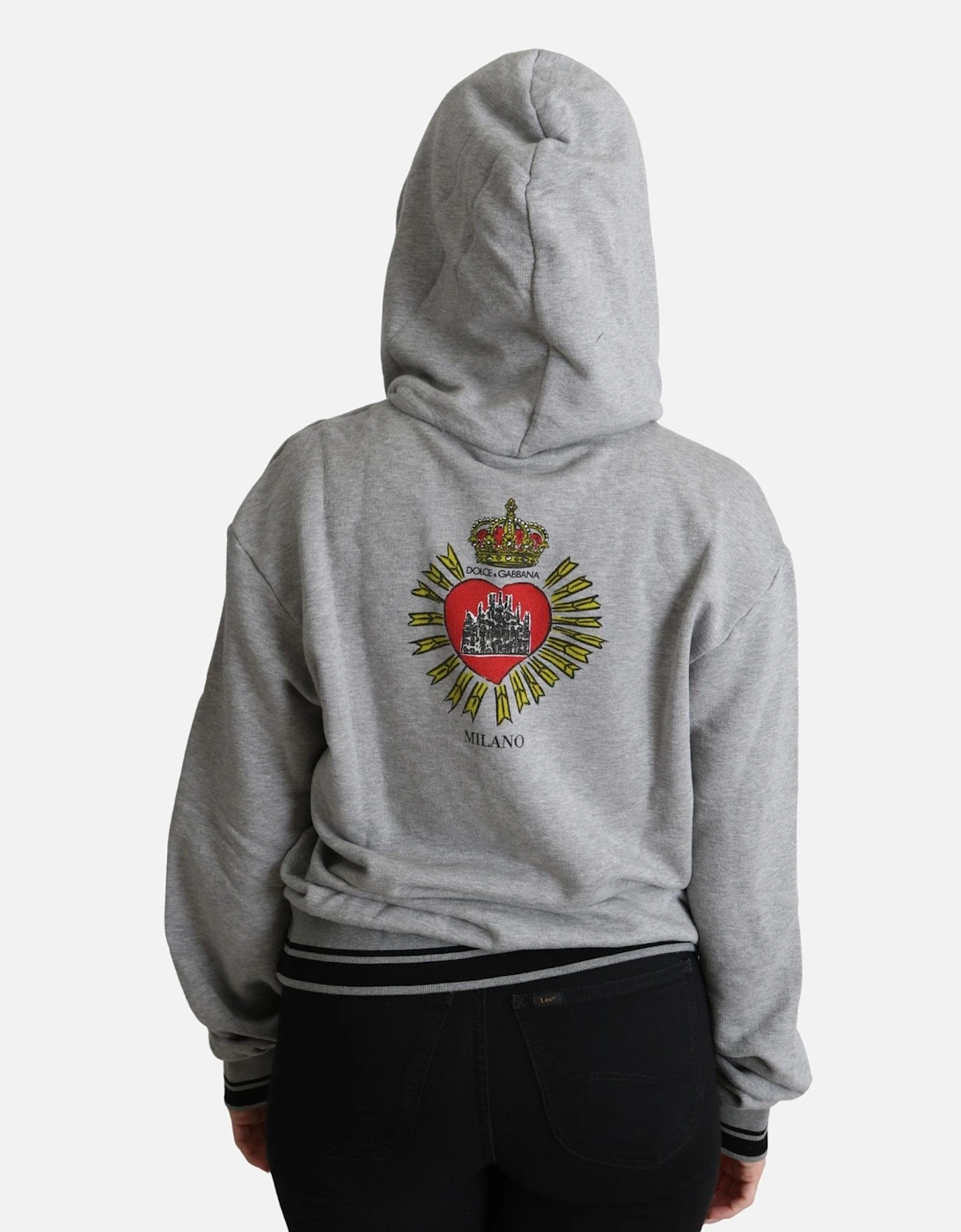 Hooded Sweatshirt Sacred Heart Model Women - Gray Sweaters