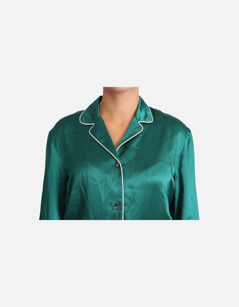 Dolce Gabbana Sleepwear Top Long Sleeves Women - Green Shirts