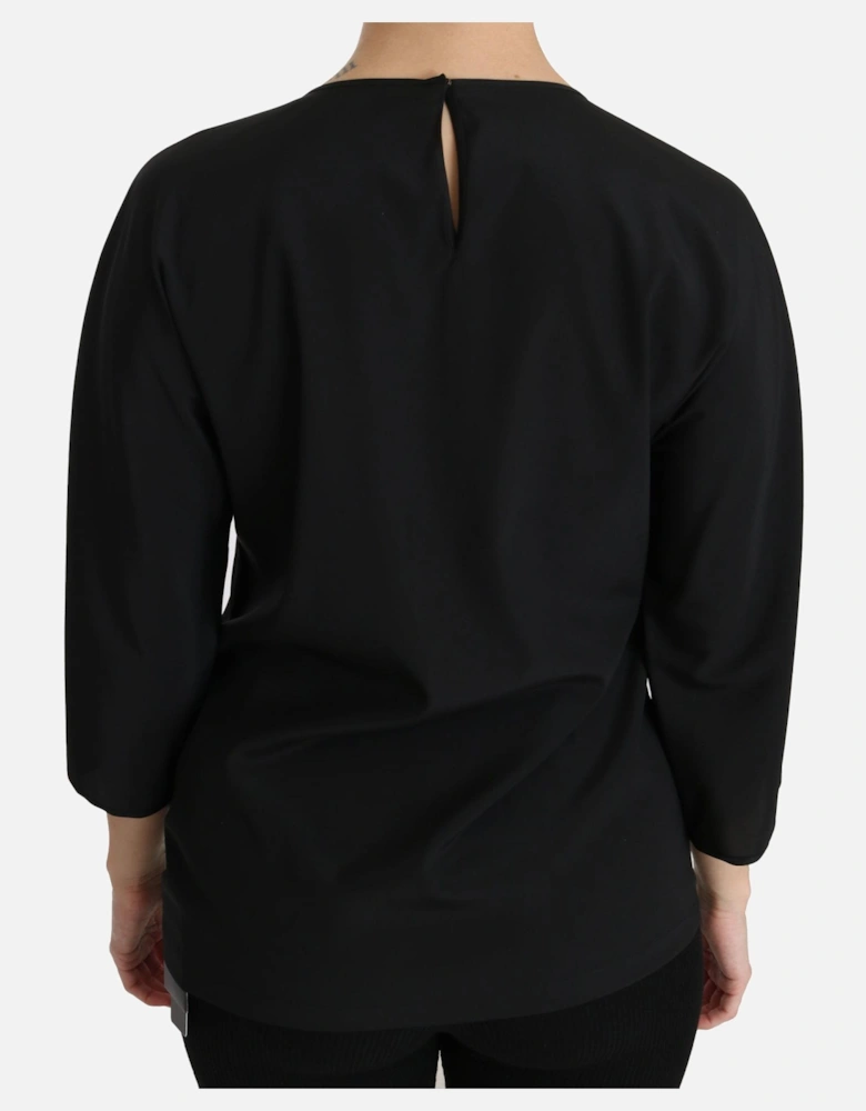 Dolce Gabbana Black Silk Top Women T-Shirts