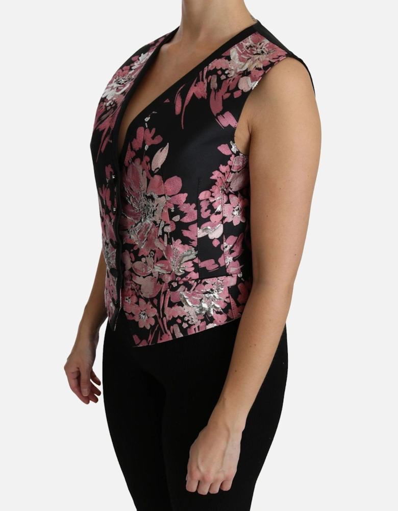 Floral Brocade Vest TSH4286 Women - Black
