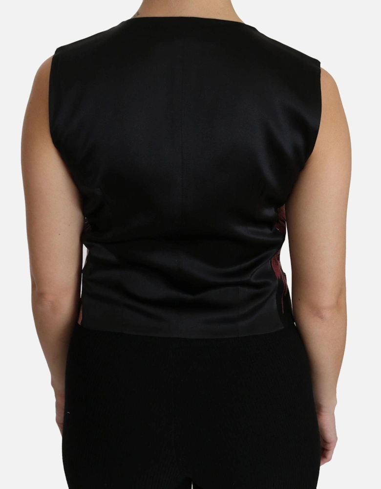 Floral Brocade Vest TSH4286 Women - Black