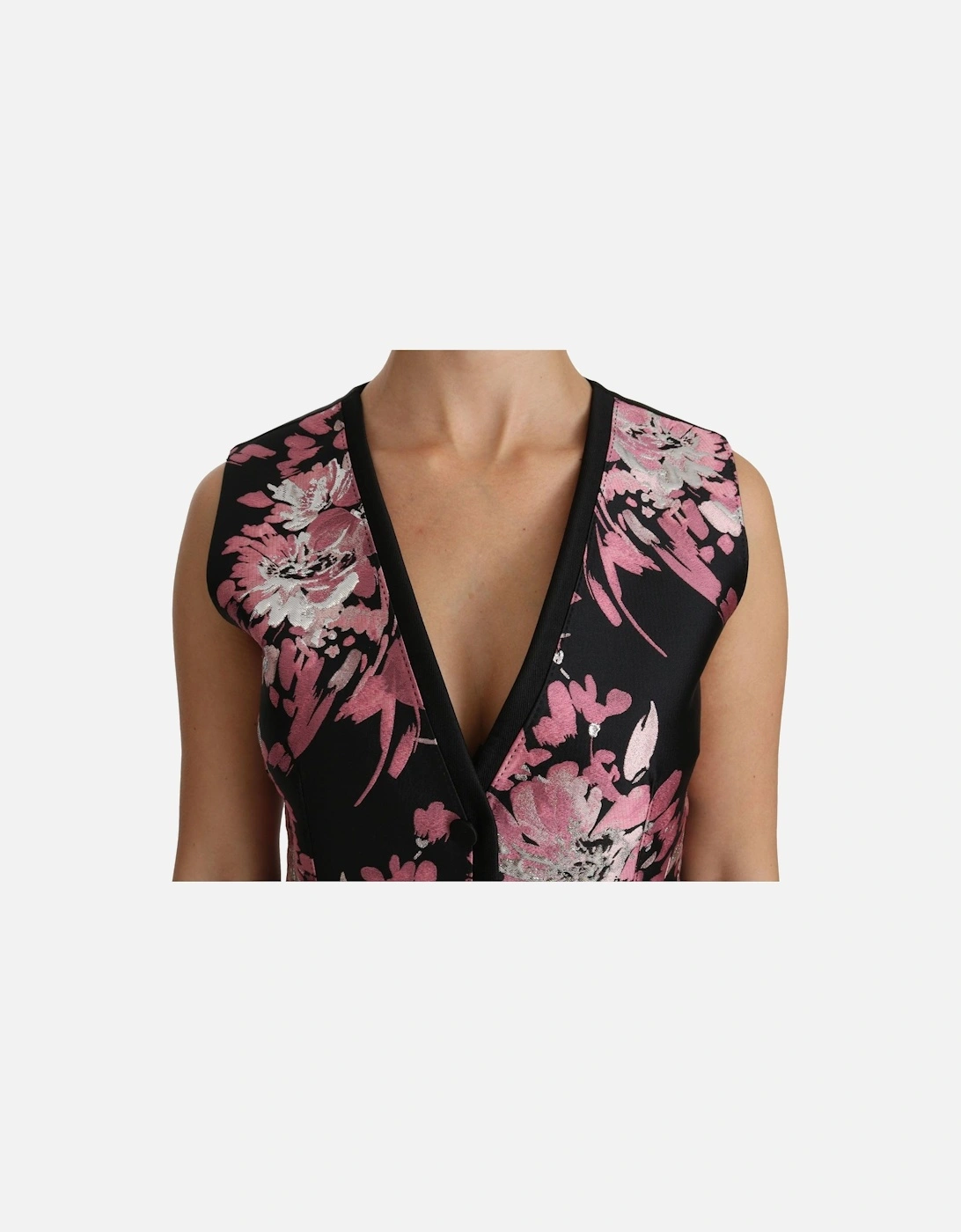 Floral Brocade Vest TSH4286 Women - Black