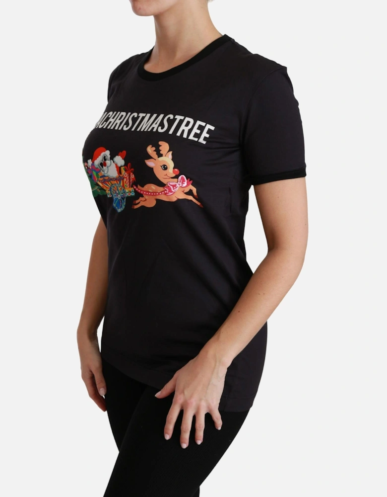 Dolce Gabbana Christmas Tree TShirt TSH4444 Women - Black T-Shirts