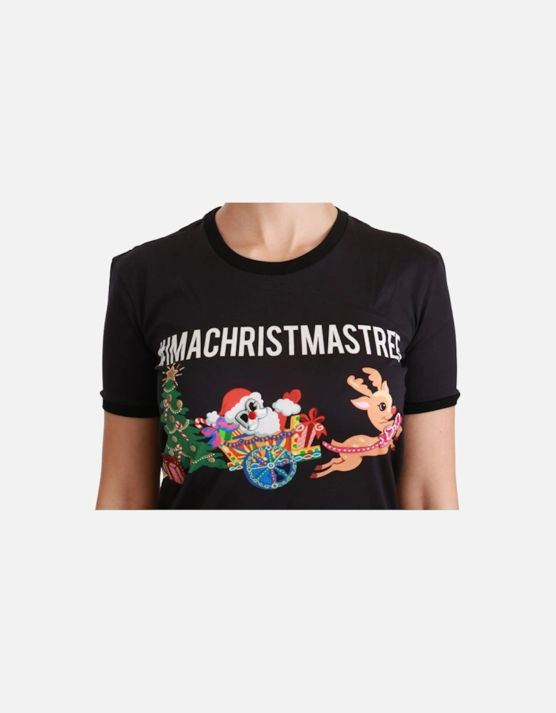 Dolce Gabbana Christmas Tree TShirt TSH4444 Women - Black T-Shirts