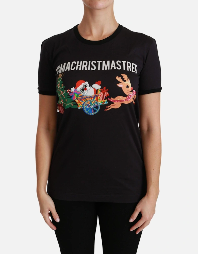 Dolce Gabbana Christmas Tree TShirt TSH4444 Women - Black T-Shirts