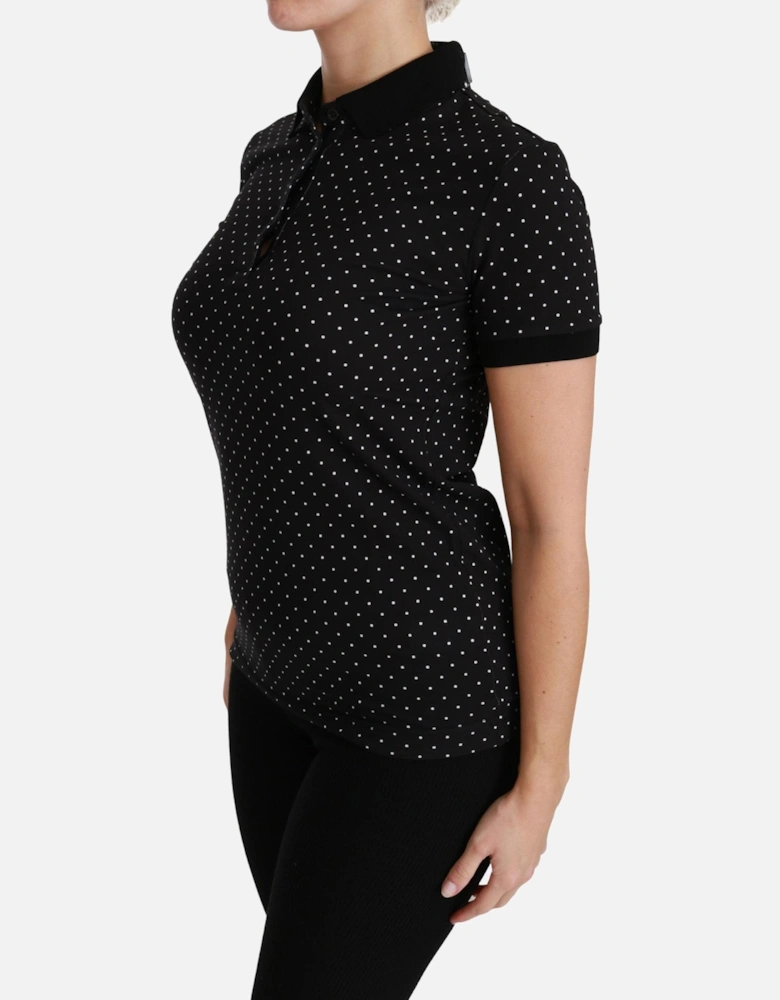 Dolce Gabbana Polka Dot Polo Shirt TSH4433 Women - Black T-Shirts