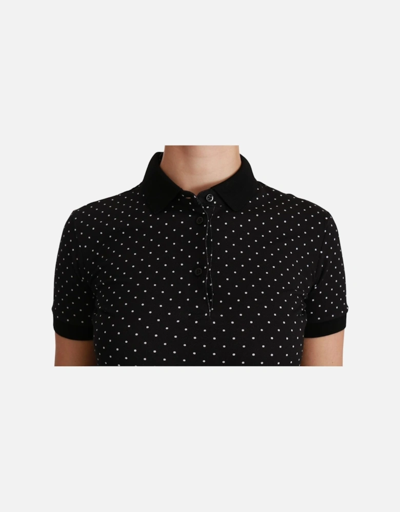 Dolce Gabbana Polka Dot Polo Shirt TSH4433 Women - Black T-Shirts