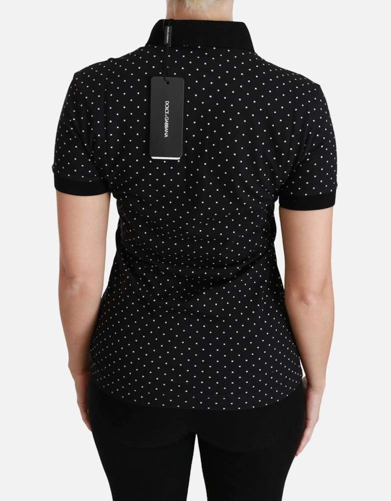 Dolce Gabbana Polka Dot Polo Shirt TSH4433 Women - Black T-Shirts