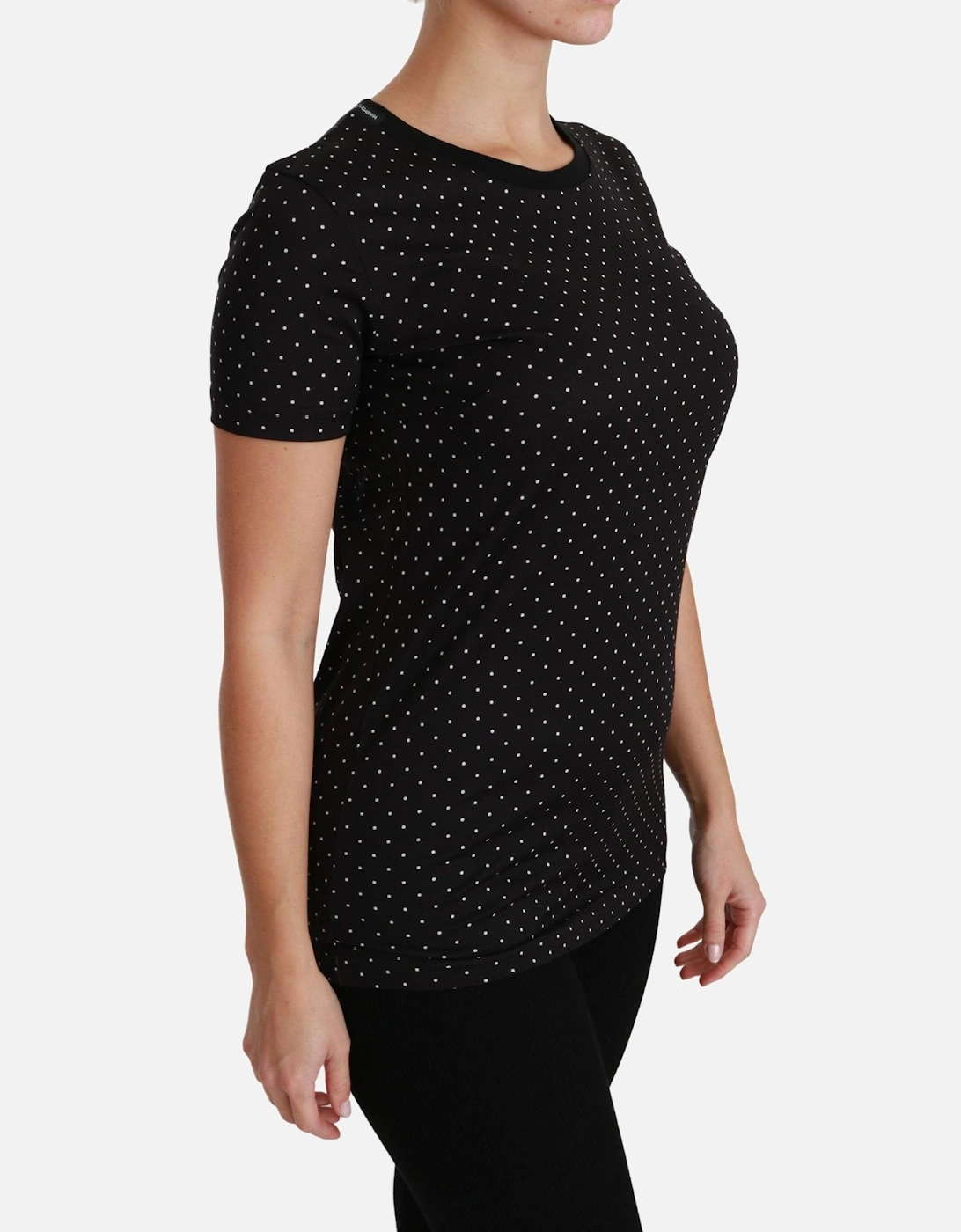 Dolce Gabbana Polka Dot TShirt Women - Black T-Shirts