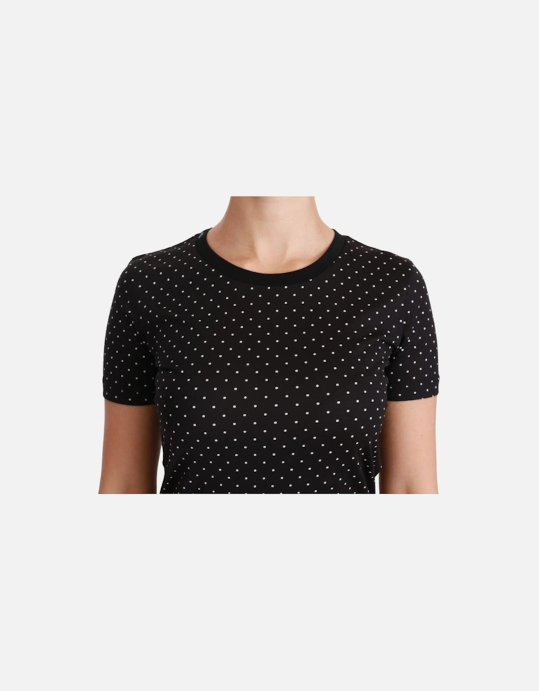 Dolce Gabbana Polka Dot TShirt Women - Black T-Shirts