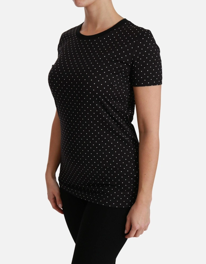 Dolce Gabbana Polka Dot TShirt Women - Black T-Shirts