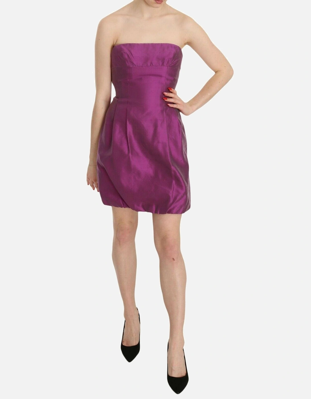 Halter Mini Dress with Zipper Closure Women - Pink Dresses, 6 of 5
