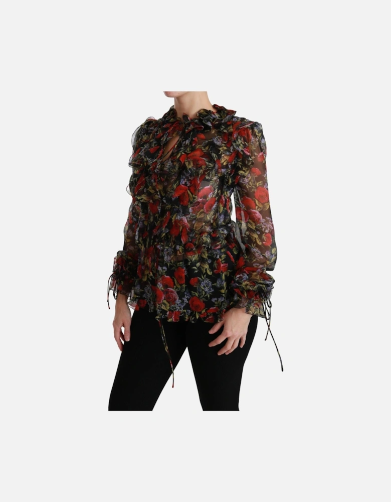 Dolce Gabbana Floral Print Blouse TSH4486 Women - Black T-Shirts