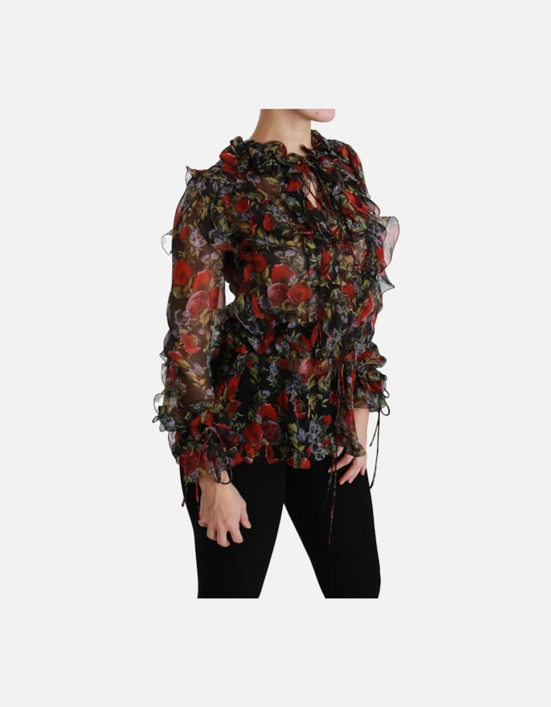 Dolce Gabbana Floral Print Blouse TSH4486 Women - Black T-Shirts