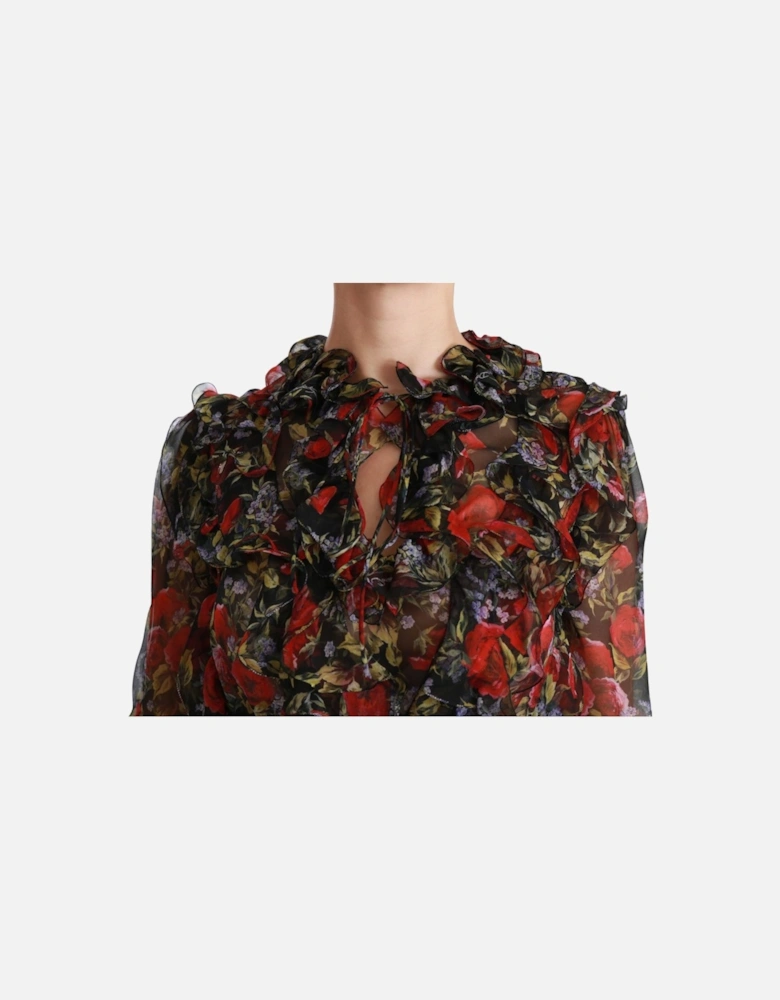 Dolce Gabbana Floral Print Blouse TSH4486 Women - Black T-Shirts