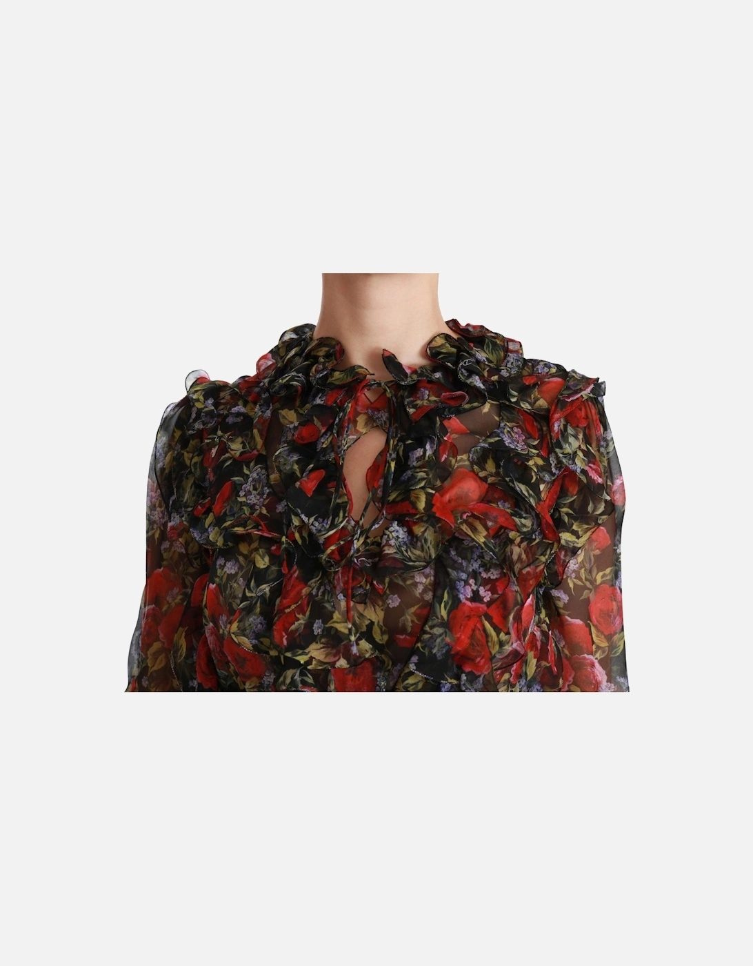 Dolce Gabbana Floral Print Blouse TSH4486 Women - Black T-Shirts