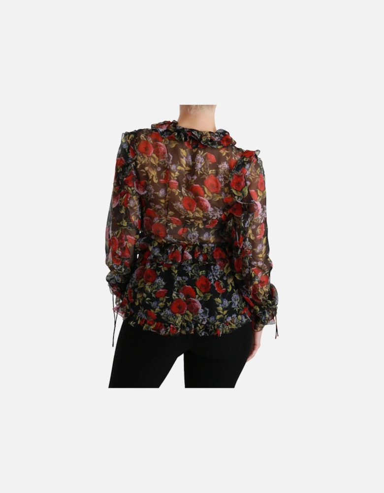 Dolce Gabbana Floral Print Blouse TSH4486 Women - Black T-Shirts