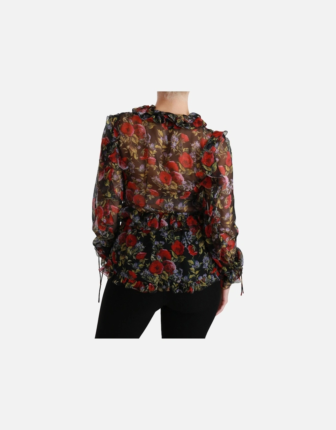 Dolce Gabbana Floral Print Blouse TSH4486 Women - Black T-Shirts