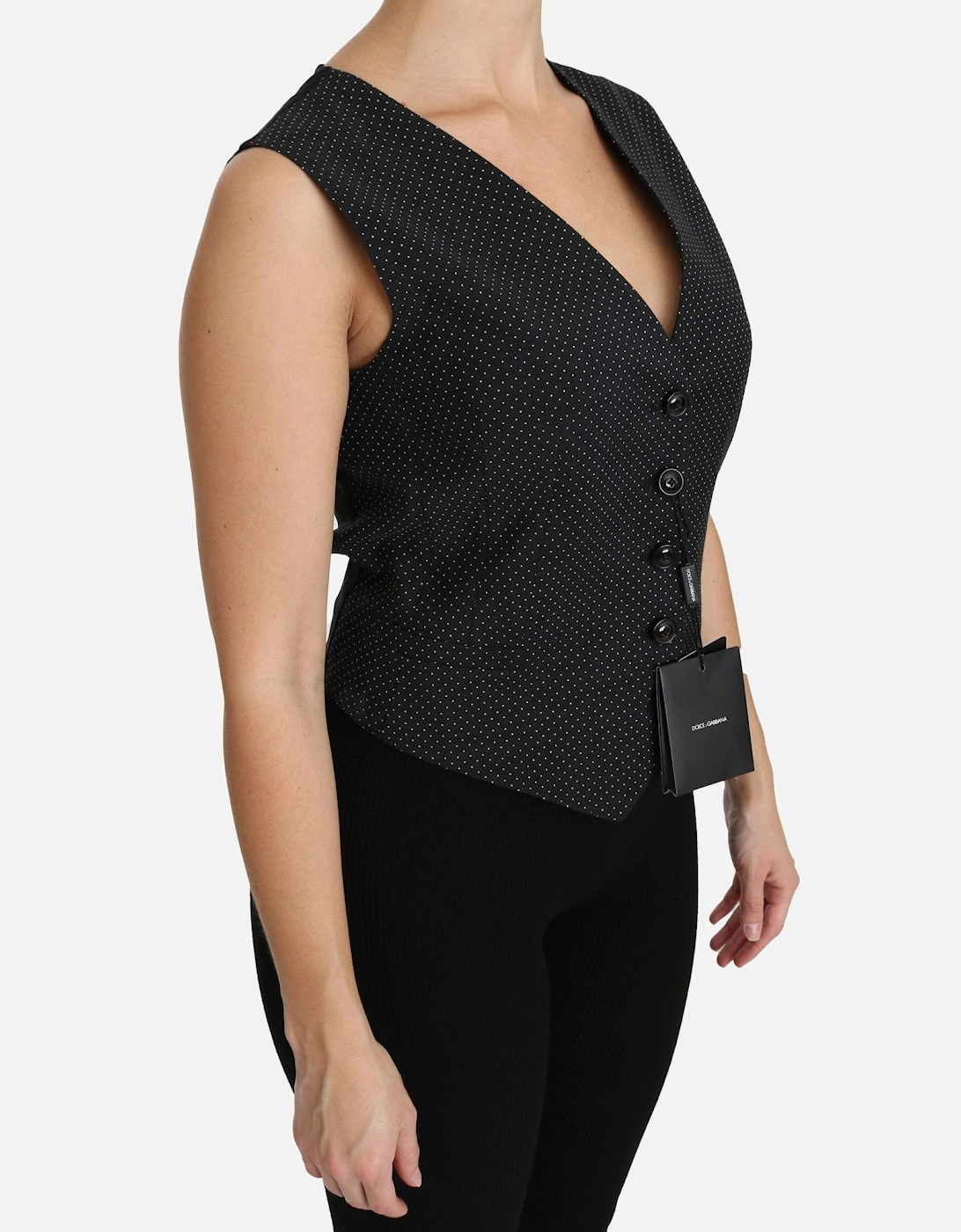 Dolce Gabbana TSH4288 Polka Dot Vest Women - Black