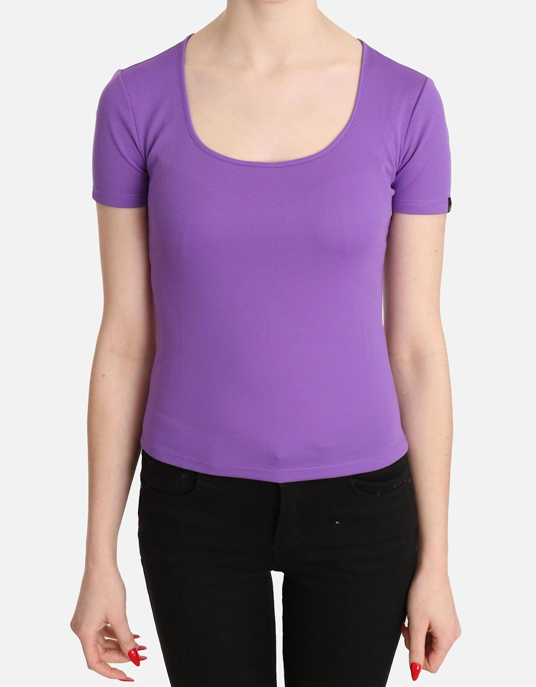 Short Sleeve Casual Polyester Blouse Women - Purple T-Shirts, 6 of 5