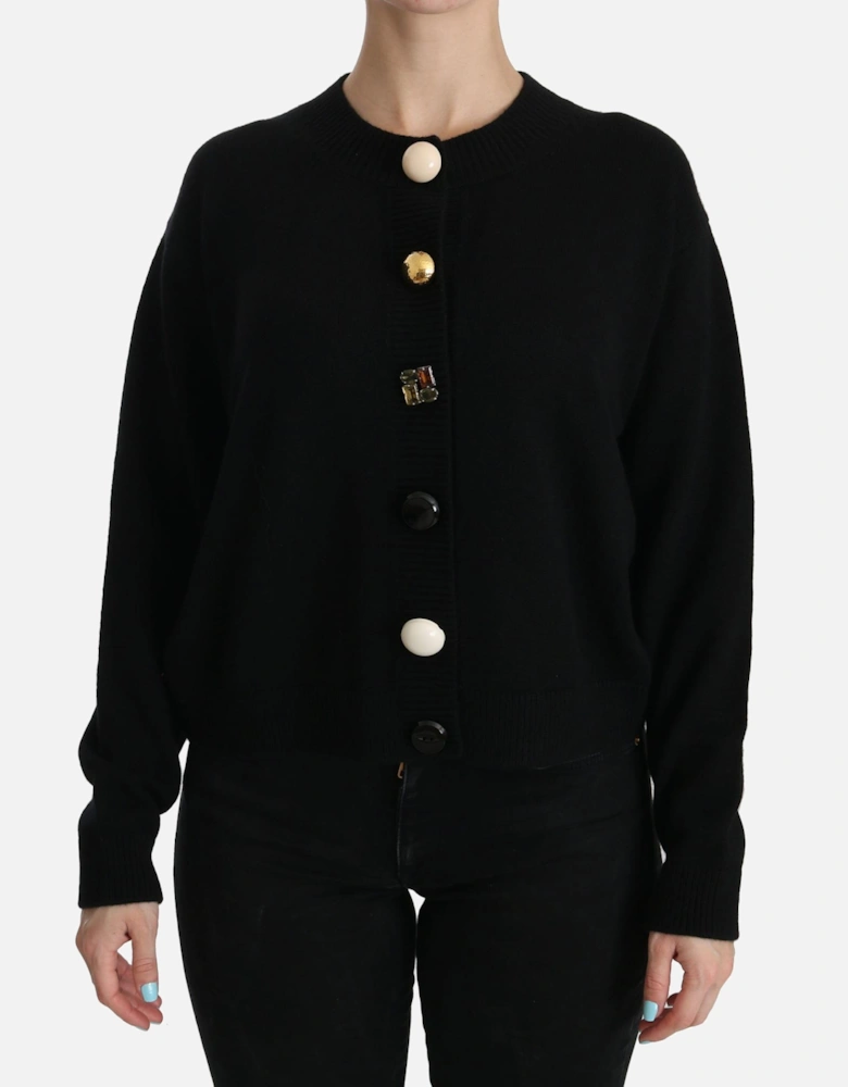 Dolce Gabbana Cardigan Long Sleeve Round Neck Women - Black Sweaters