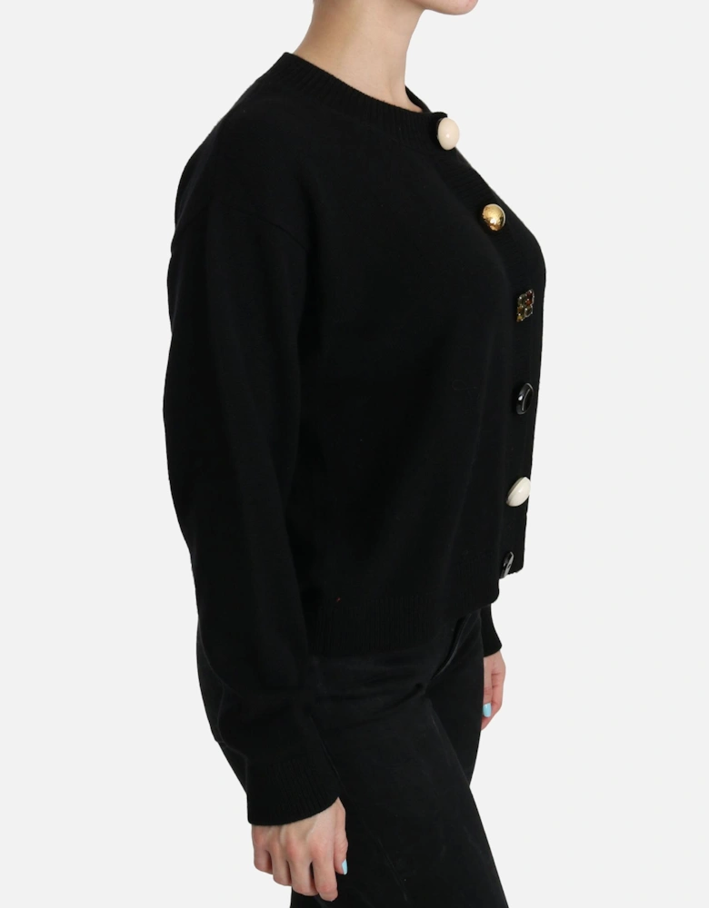 Dolce Gabbana Cardigan Long Sleeve Round Neck Women - Black Sweaters