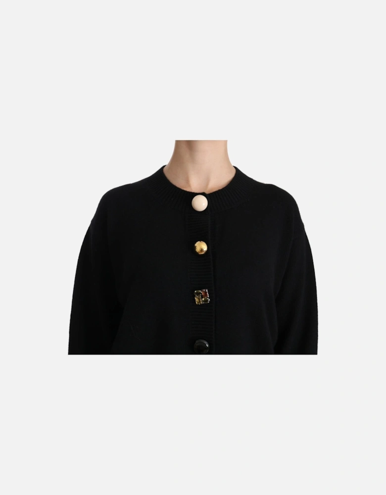 Dolce Gabbana Cardigan Long Sleeve Round Neck Women - Black Sweaters