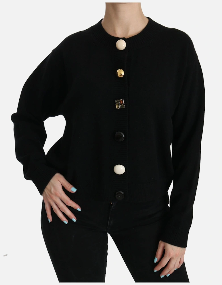 Dolce Gabbana Cardigan Long Sleeve Round Neck Women - Black Sweaters