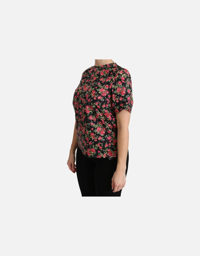 Dolce Gabbana FloralPrint Top TSH4267 Women - Black T-Shirts