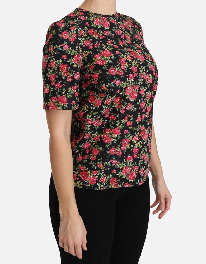 Dolce Gabbana FloralPrint Top TSH4267 Women - Black T-Shirts