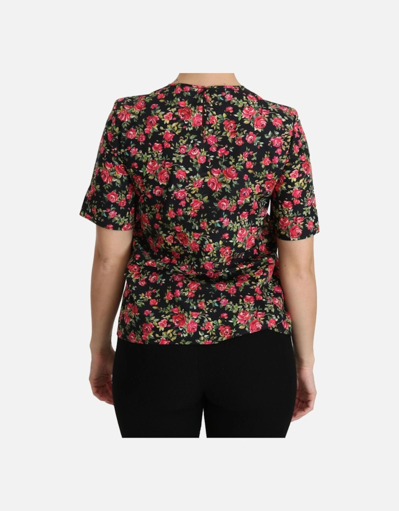 Dolce Gabbana FloralPrint Top TSH4267 Women - Black T-Shirts