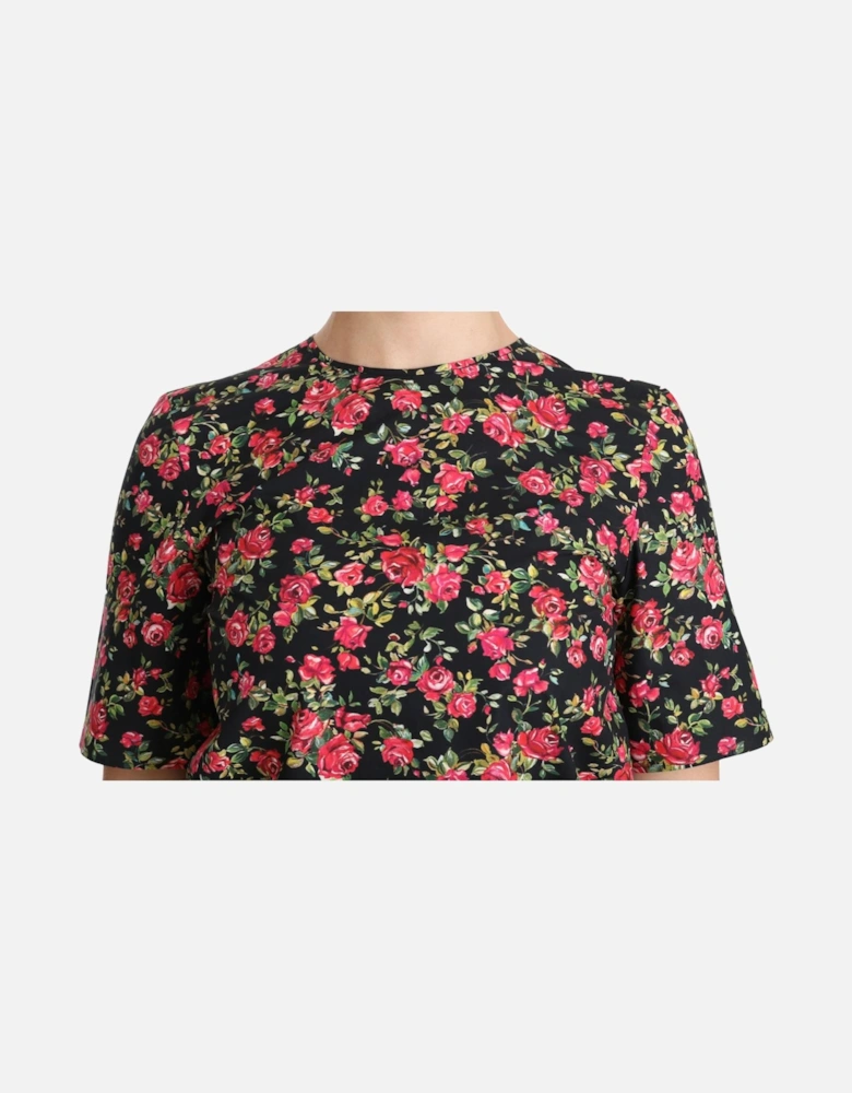Dolce Gabbana FloralPrint Top TSH4267 Women - Black T-Shirts