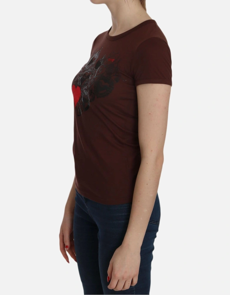TSH3716 Brown Short Sleeve TShirt Women T-Shirts
