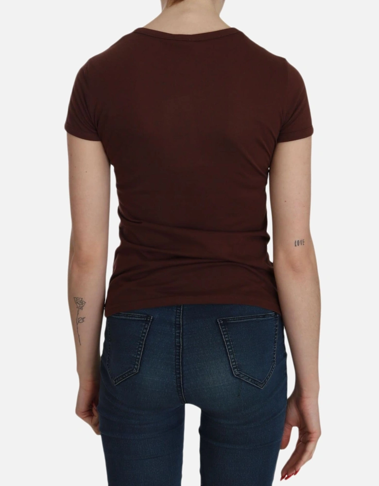 TSH3716 Brown Short Sleeve TShirt Women T-Shirts